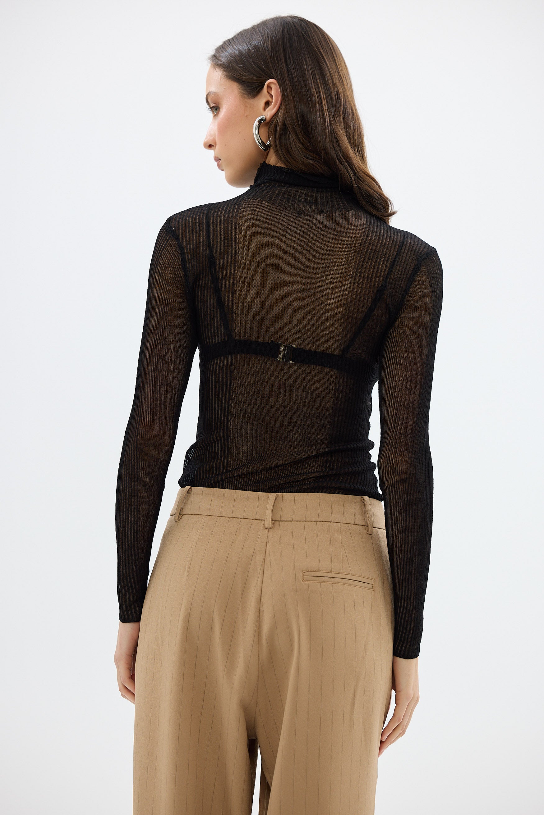 bubish Riley Long Sleeve Sheer Top Black SHEER LONG SLEEVE TOP