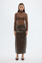 bubish Riley Sheer Long Sleeve Top Chocolate SHEER LONG SLEEVE TOP