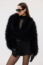 bubish Rome Crop Jacket Black FEATHER JACKET
