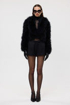 bubish Rome Crop Jacket Black FEATHER JACKET