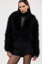 bubish Rome Crop Jacket Black FEATHER JACKET