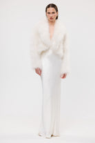 bubish Rome Crop Jacket White FEATHER JACKET
