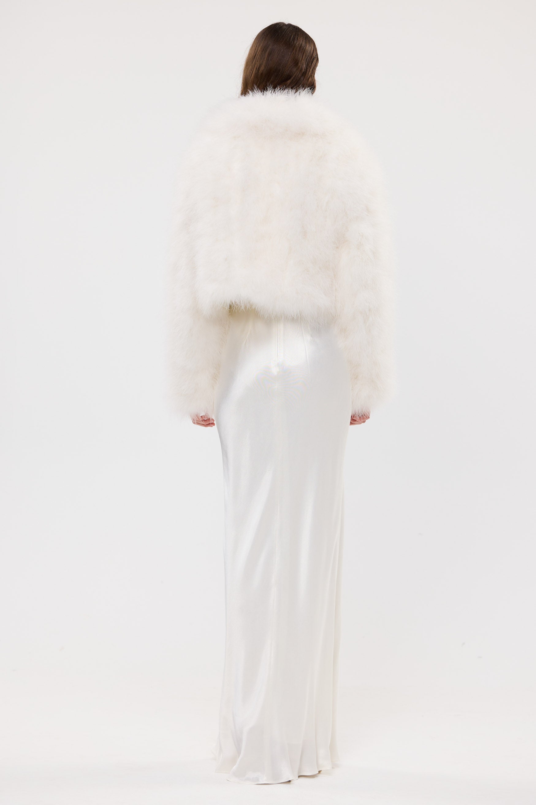 bubish Rome Crop Jacket White FEATHER JACKET