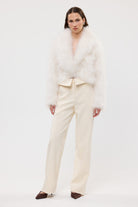 bubish Rome Crop Jacket White FEATHER JACKET