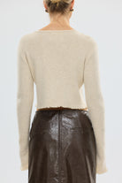 bubish Rosette Cardigan Oatmeal TOP