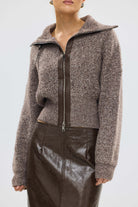 bubish Ruby Wool Knit Cardigan Chocolate Marle WOOL CARDIGAN