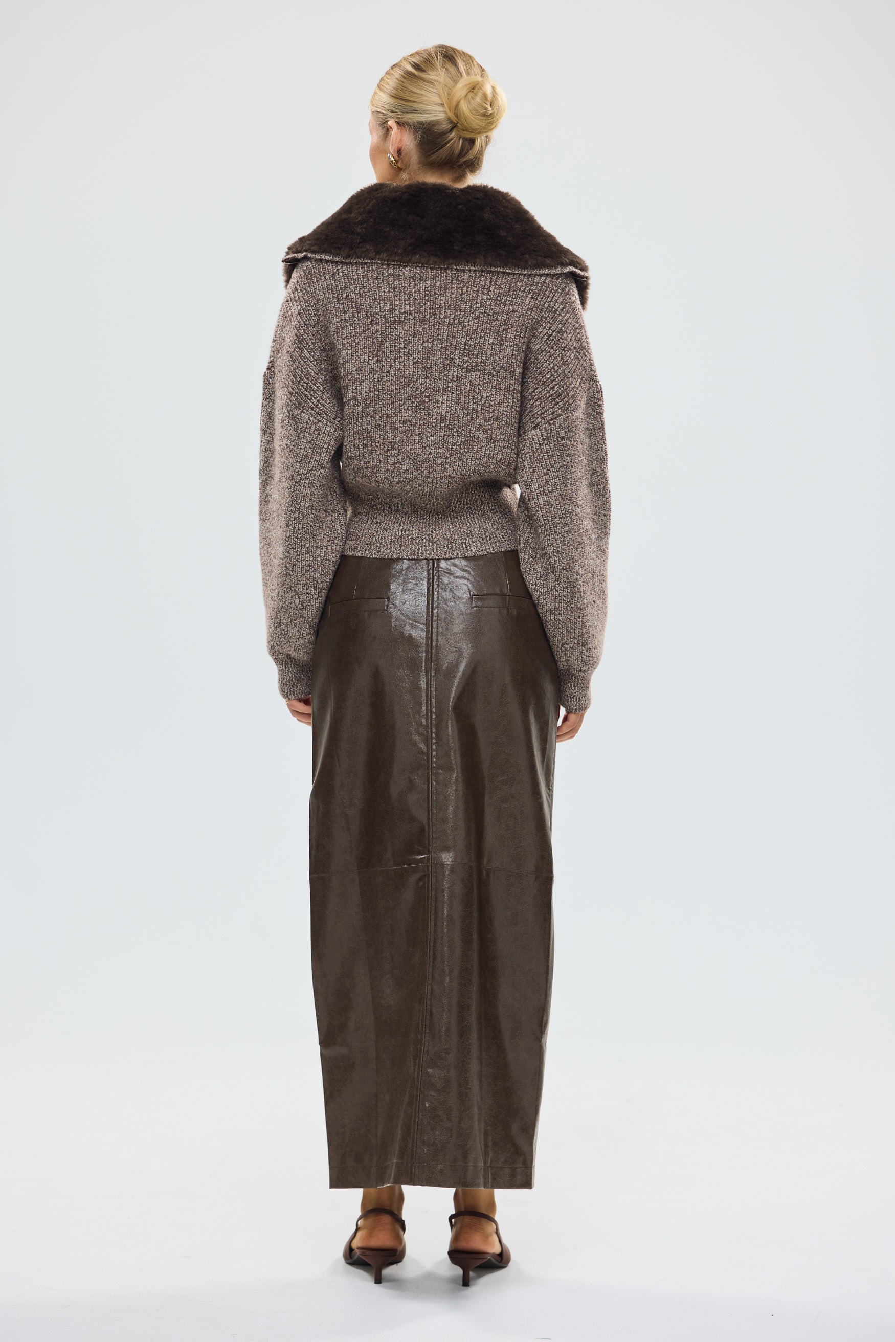 bubish Ruby Wool Knit Cardigan Chocolate Marle WOOL CARDIGAN