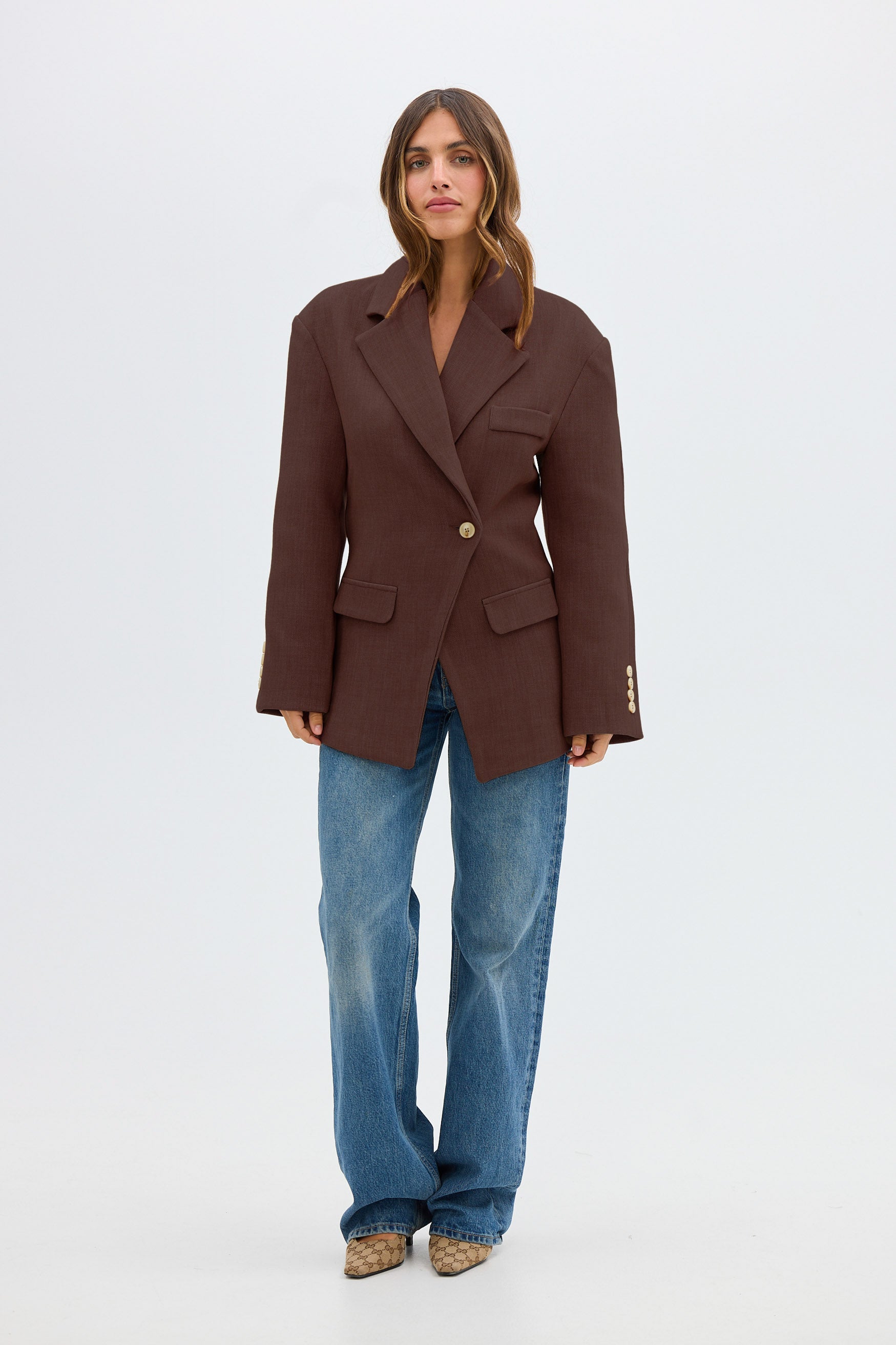 bubish Saskia Cinched Blazer - Chocolate BLAZER