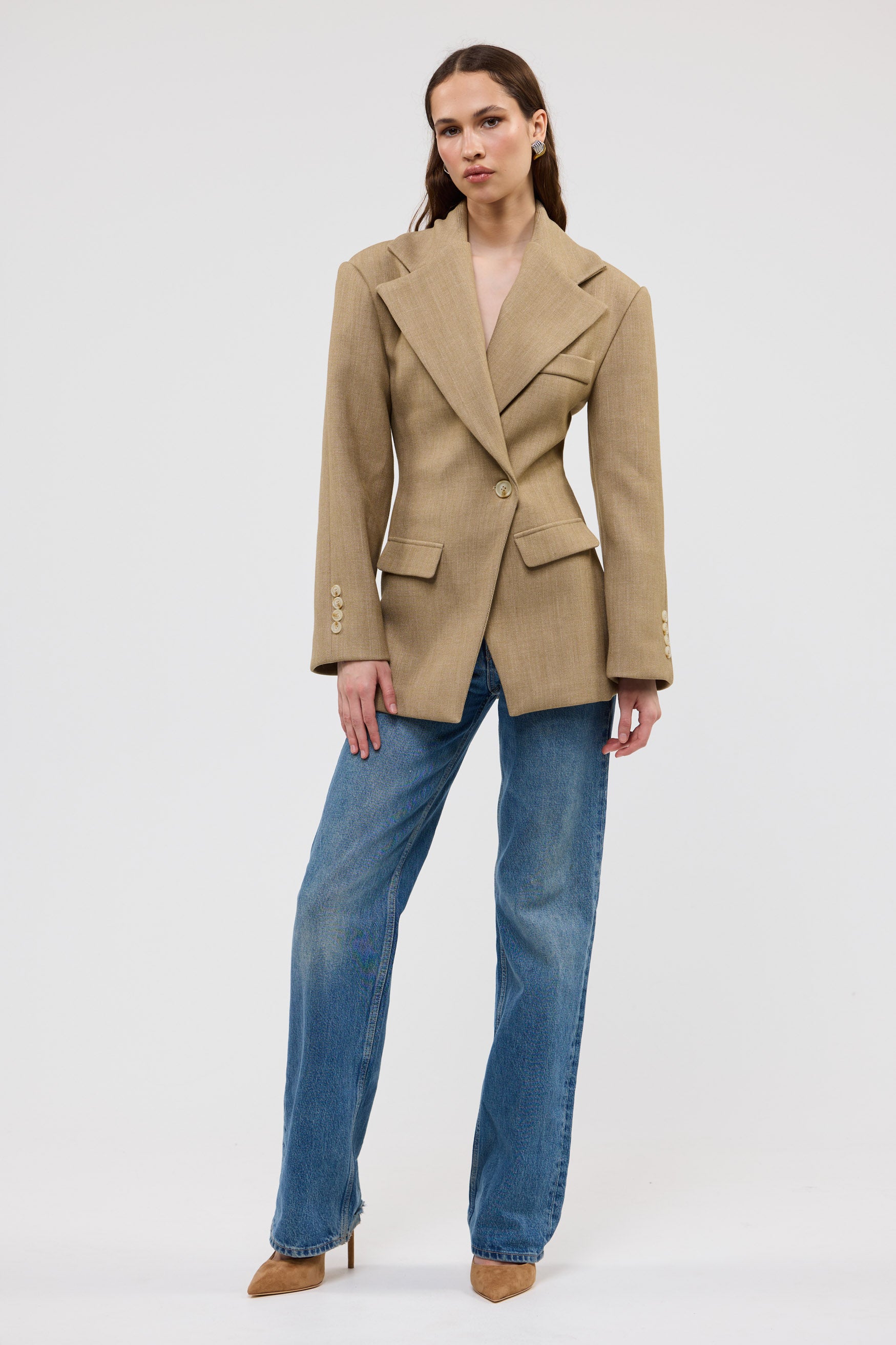 bubish Saskia Cinched Blazer Caramel CINCHED BLAZER