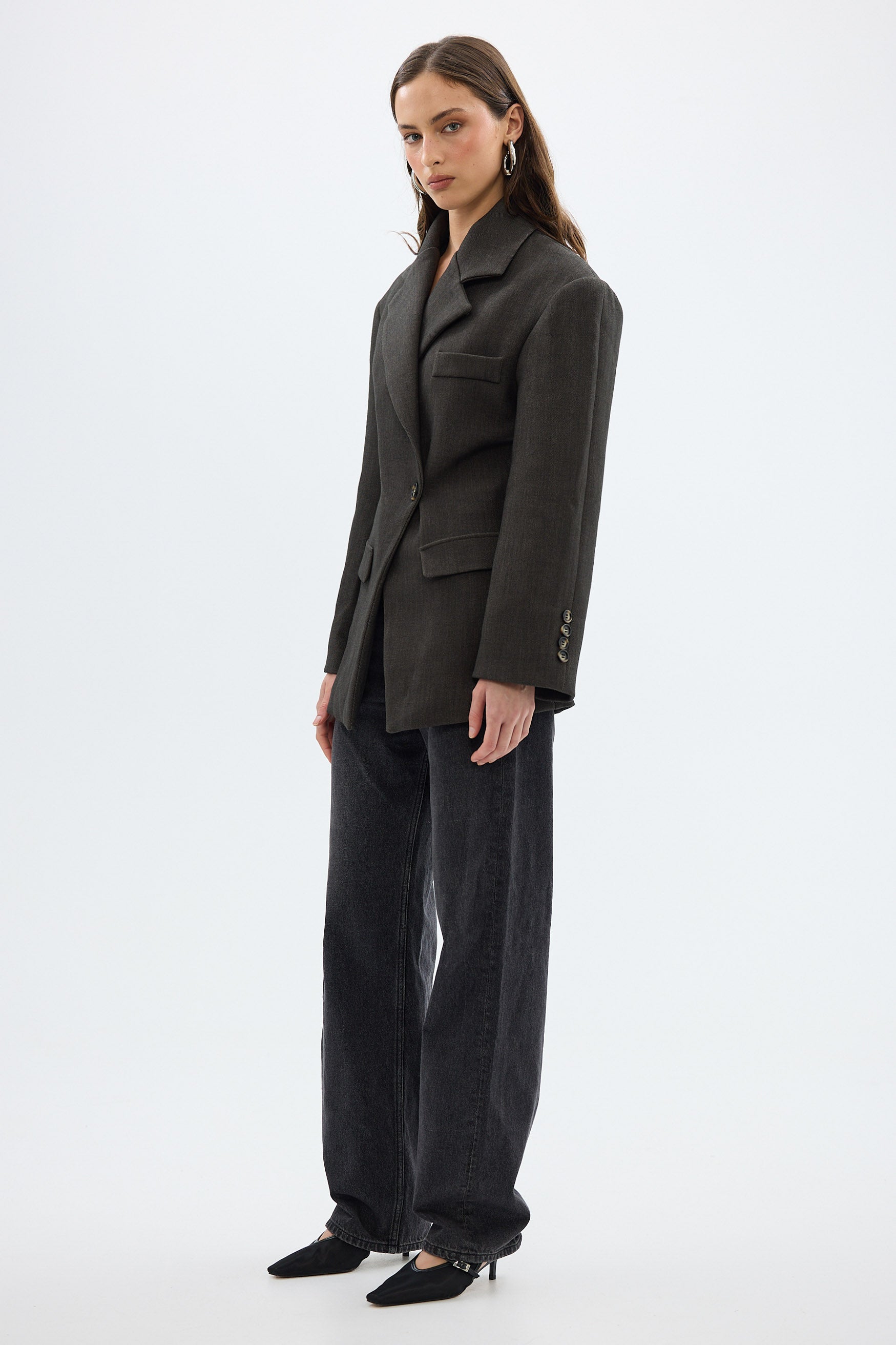 bubish Saskia Cinched Blazer Charcoal CINCHED BLAZER