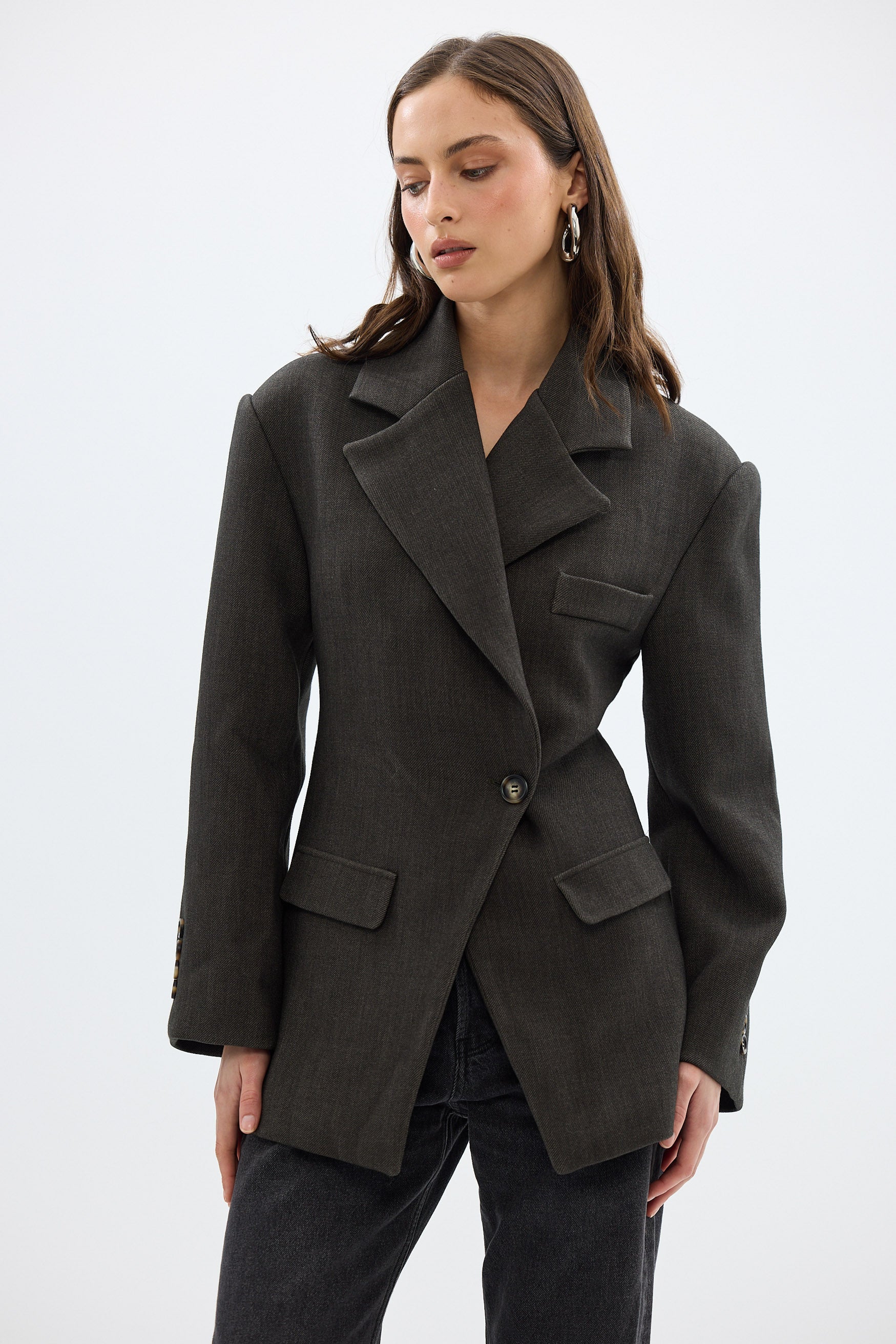 bubish Saskia Cinched Blazer Charcoal CINCHED BLAZER