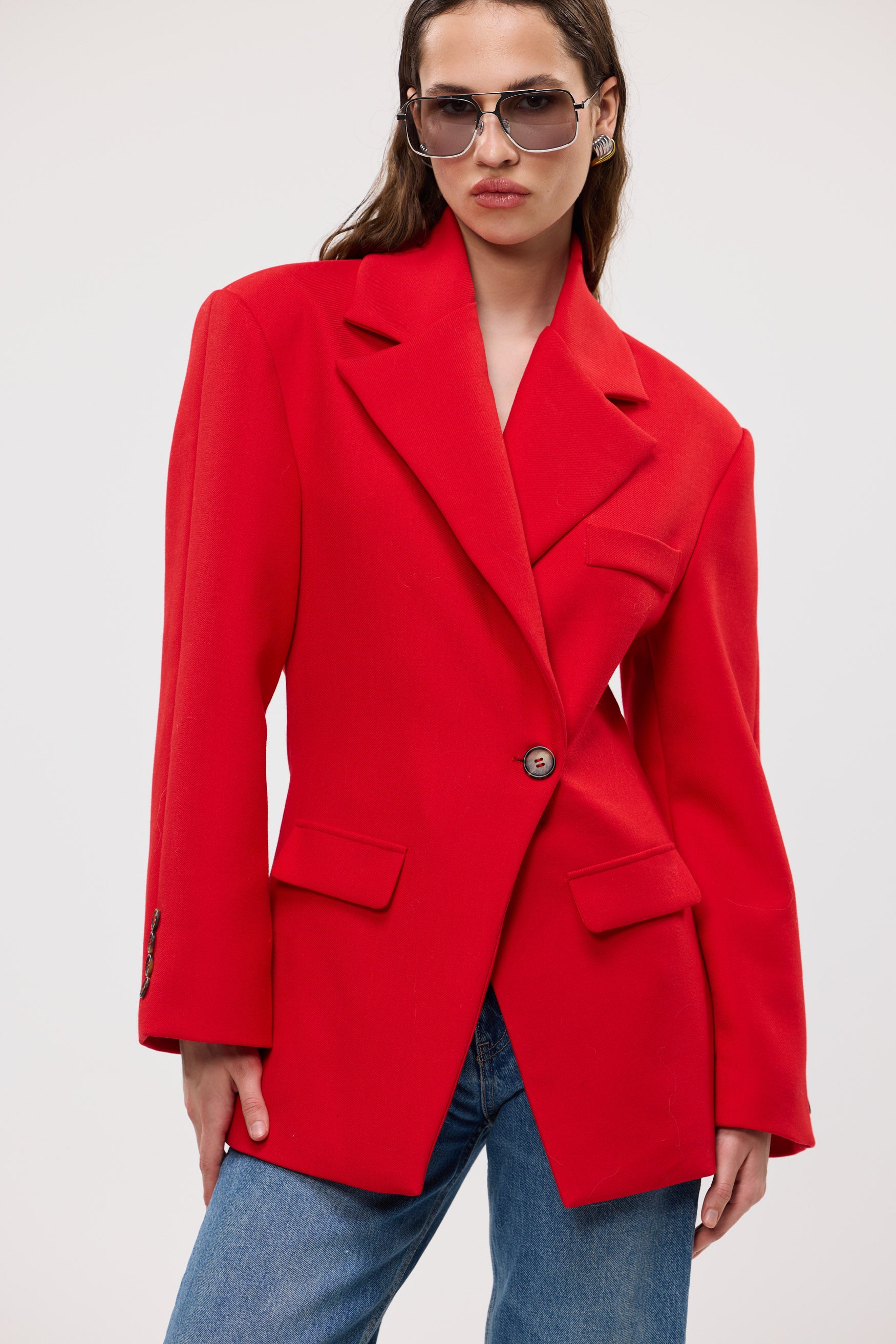 bubish Saskia Cinched Blazer Red BLAZER