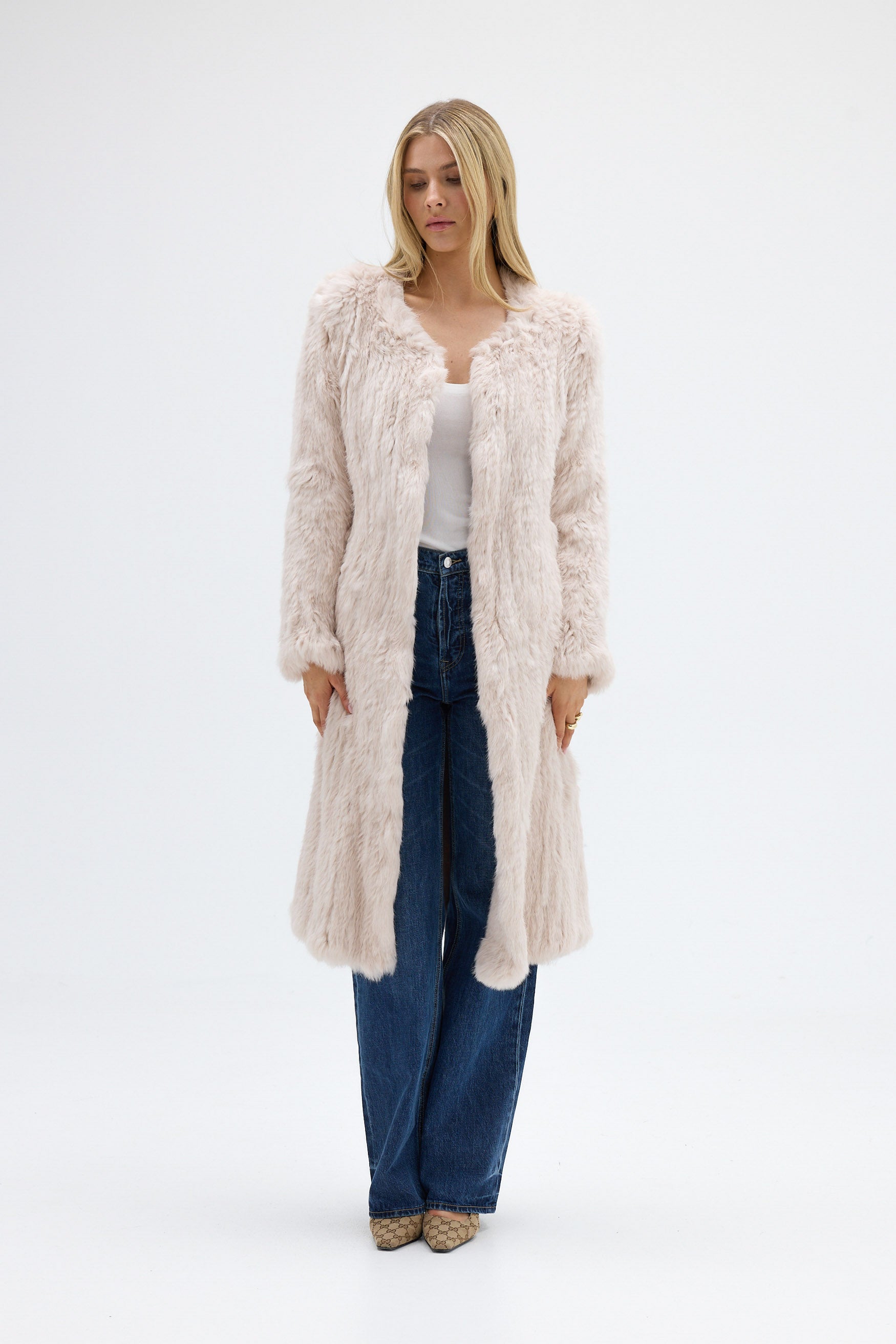 bubish Stella Fur Coat Stone JACKET