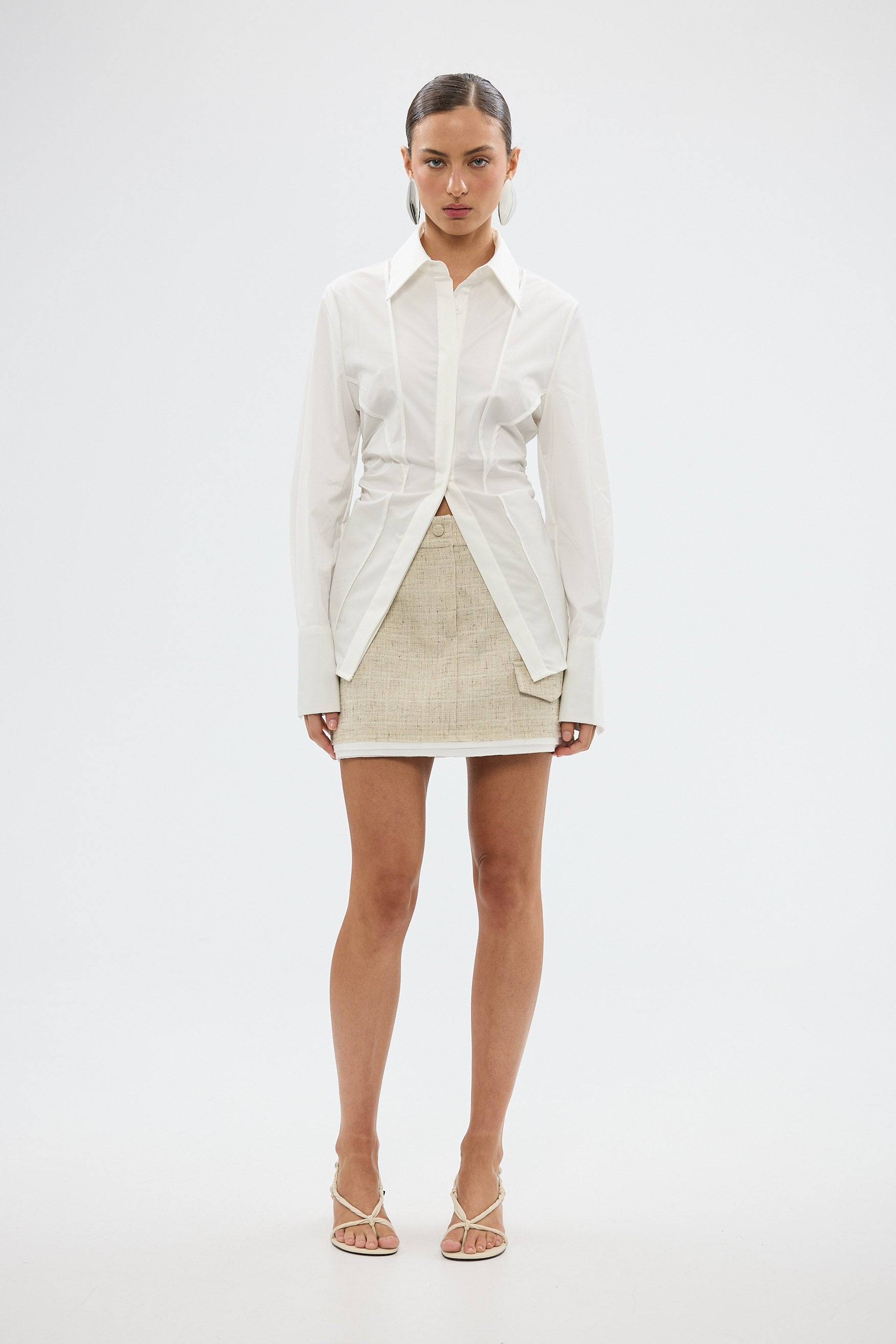 bubish Ellidy Cinched Shirt - White SHIRTS