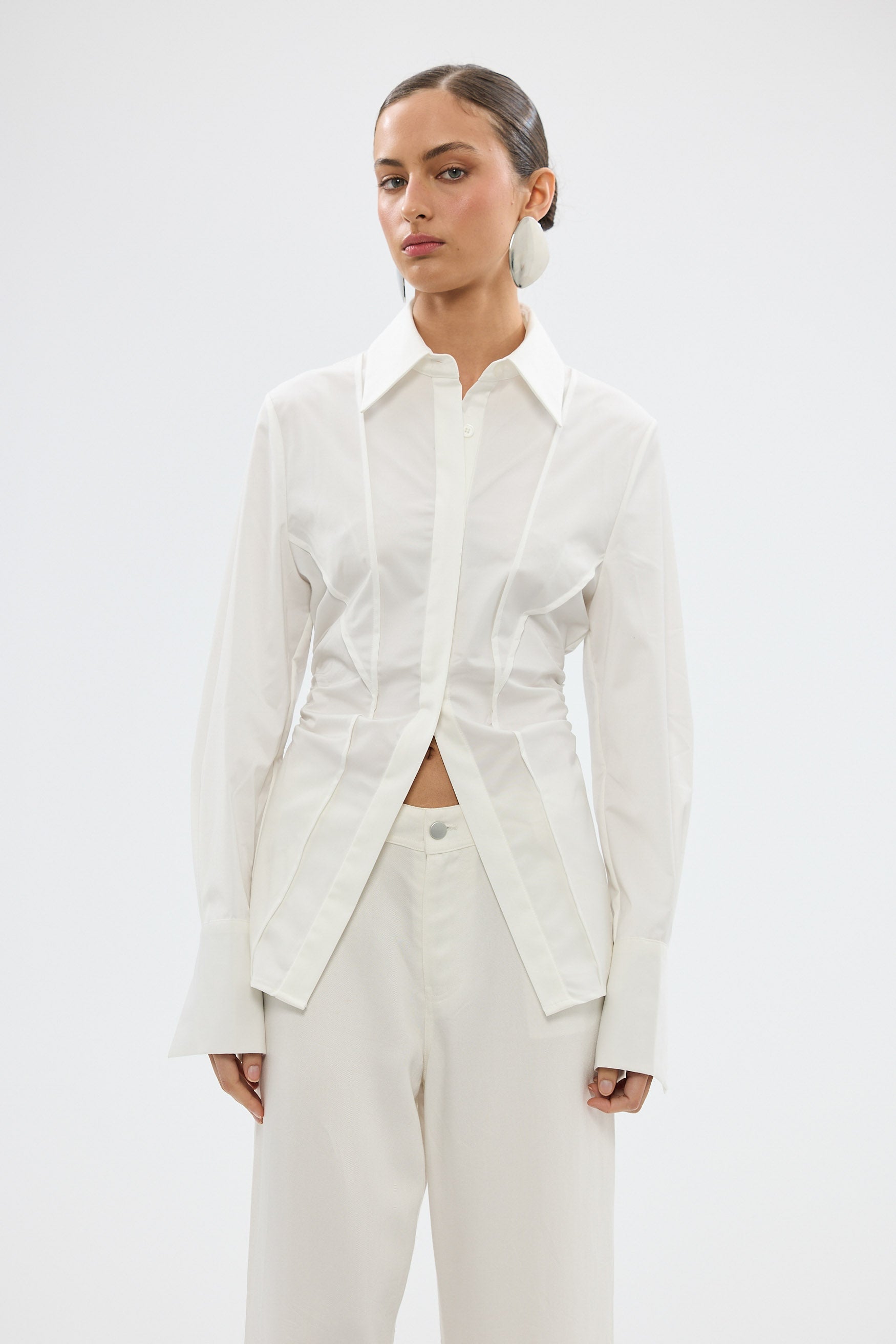 bubish Ellidy Cinched Shirt - White SHIRTS