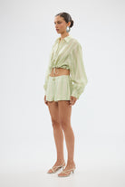 bubish Estelle Cropped Shirt - Green Stripe CROPPED SHIRT