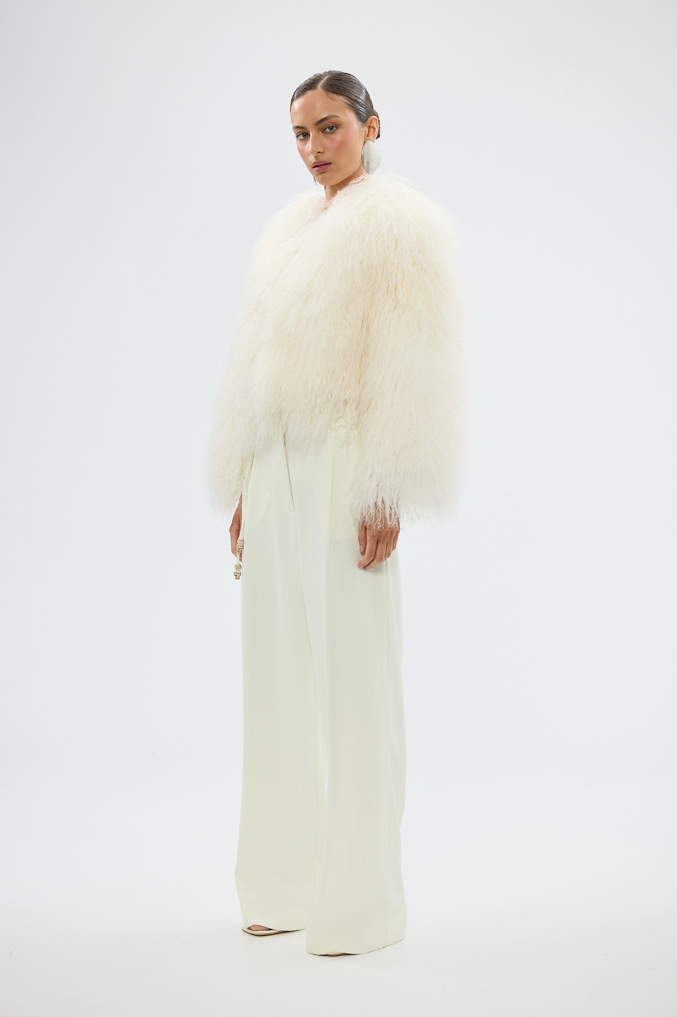 bubish Georgina Jacket - White WOOL SHEARLING JACKET