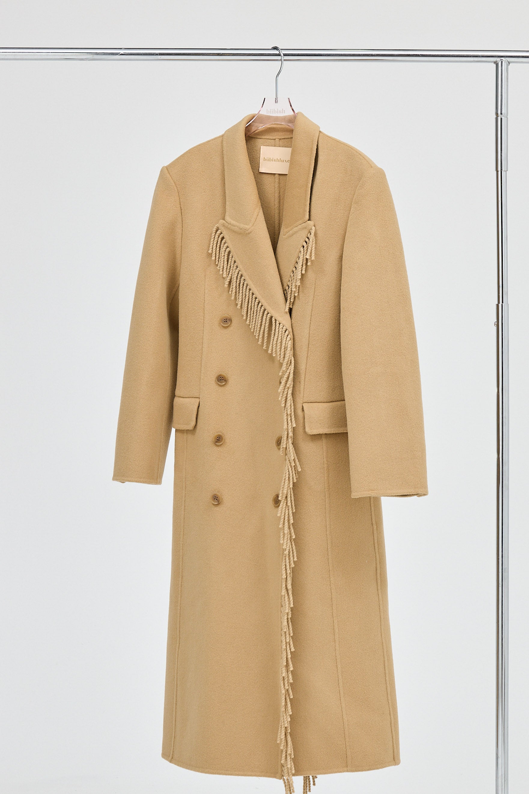 bubish Kate Fringe Tassel Wool Coat Walnut JACKETS