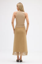 bubish Kate Fringe Tassel Wrap Wool Skirt Walnut SKIRT