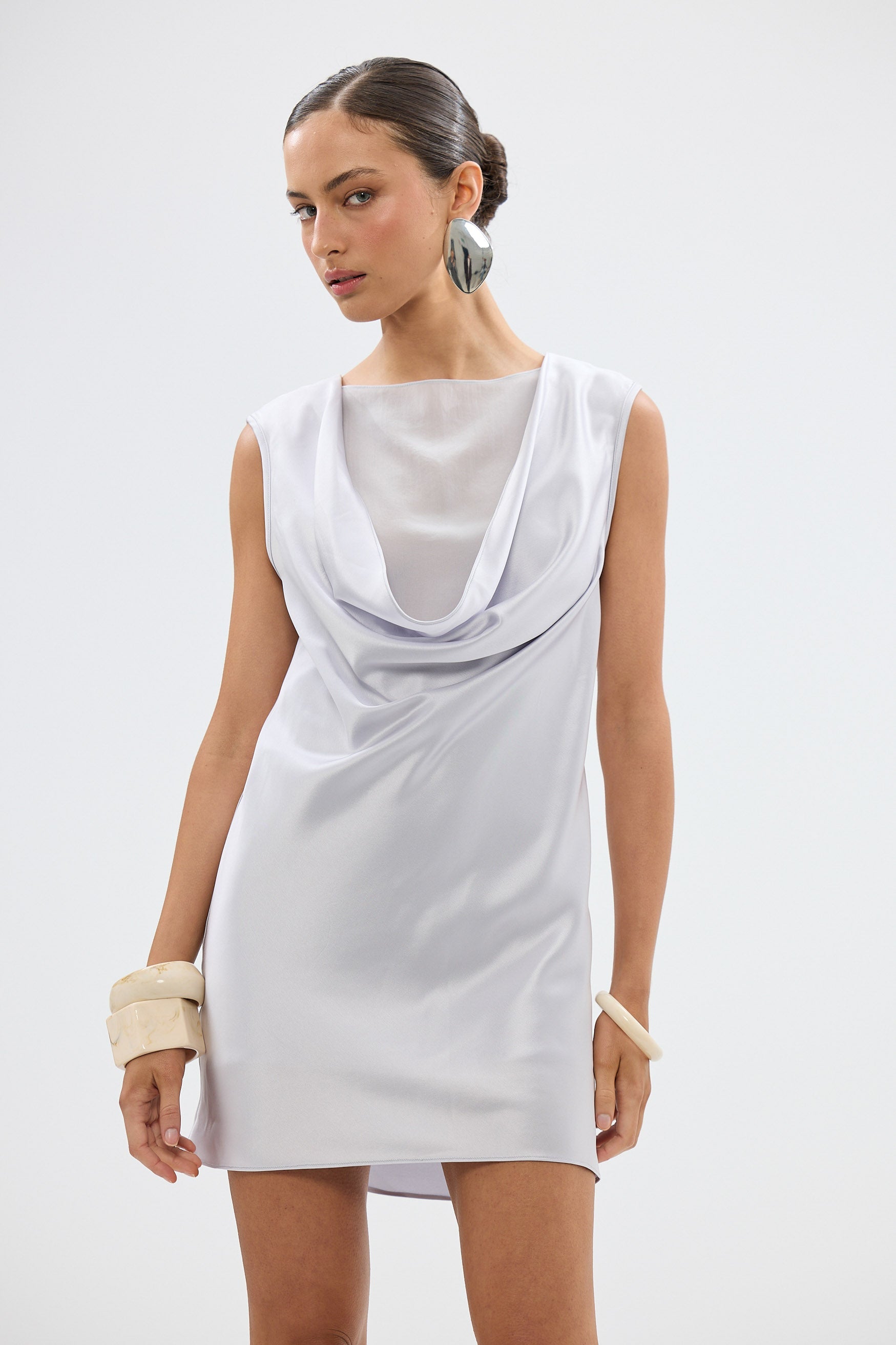 bubish Paige Cowl Neck Dress - Silver TOPS