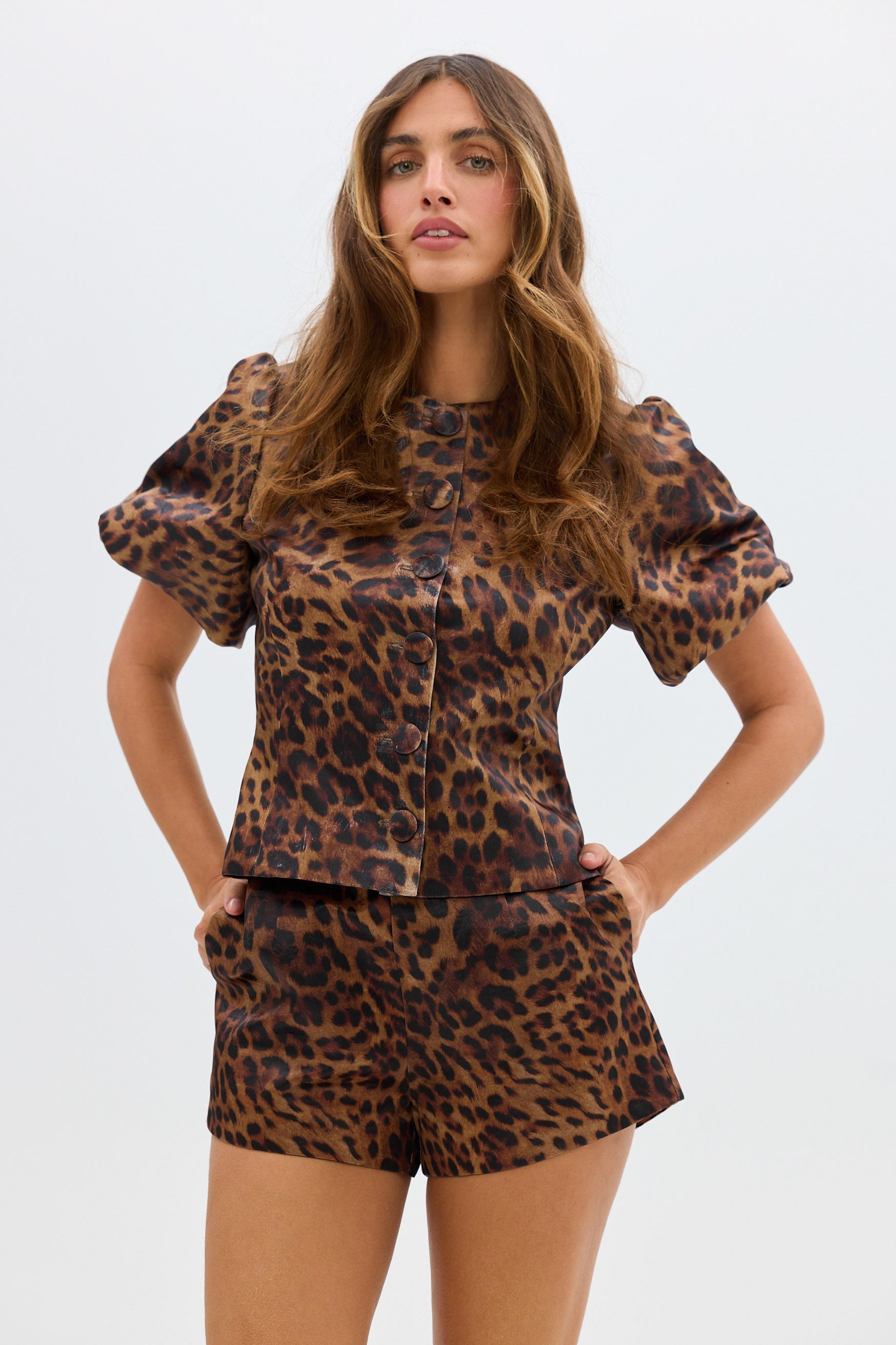 bubish Penelope Bow Hot Short Leopard SHORTS