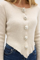 bubish Rosette Cardigan Oatmeal TOP