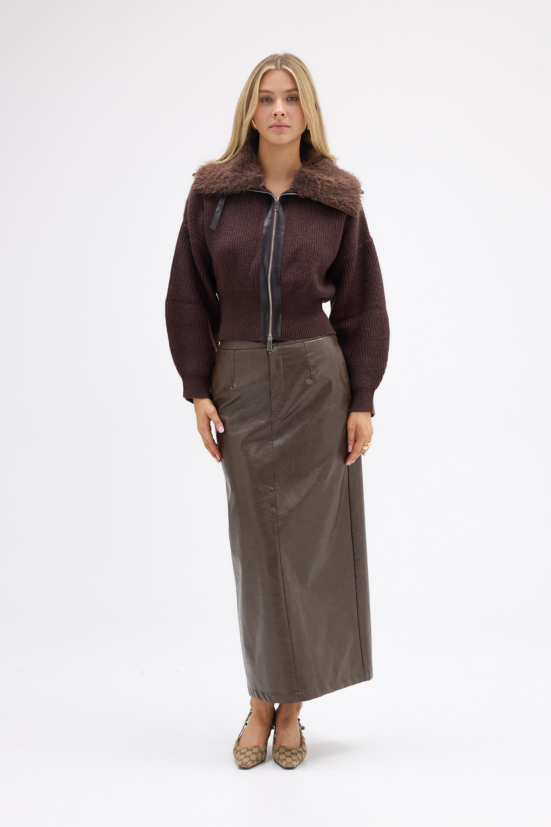 bubish Ruby Knit Cardigan Chocolate JACKETS