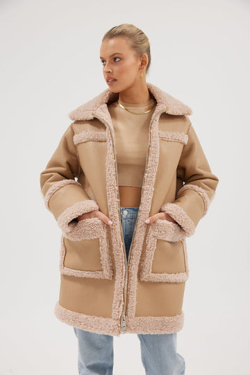 Amelia Coat - Nude/Tan Coats & Jackets Bubish Luxe 