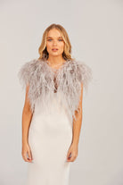 Berlin Feather Bolero - Light Grey Bolero Bubish Luxe 