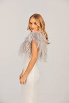 Berlin Feather Bolero - Light Grey Bolero Bubish Luxe 