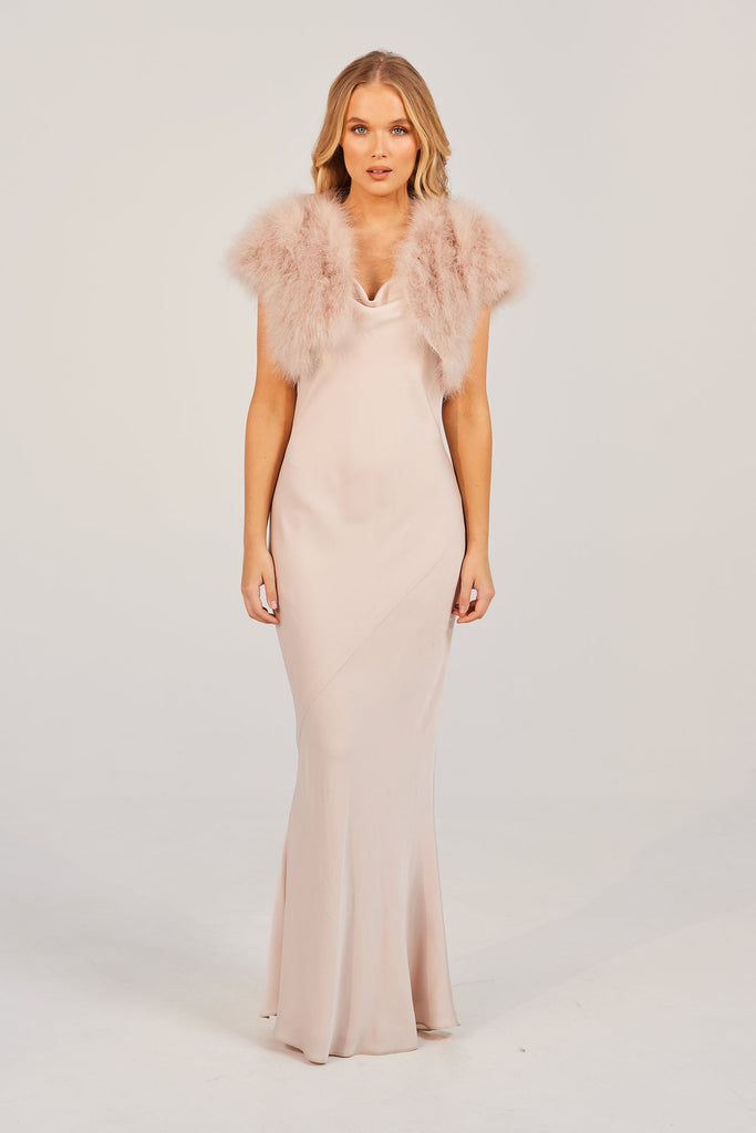 Manhattan Feather Bolero - Blush Bubish Luxe 