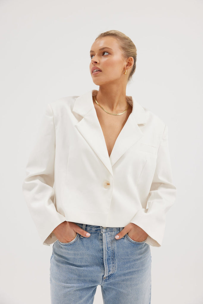 Chloe Blazer - White Blazer Bubish Luxe 