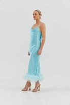 Farah Slip Dress - Blue Bubish 