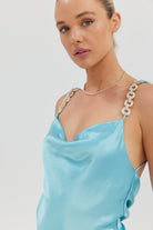 Farah Slip Dress - Blue Bubish 