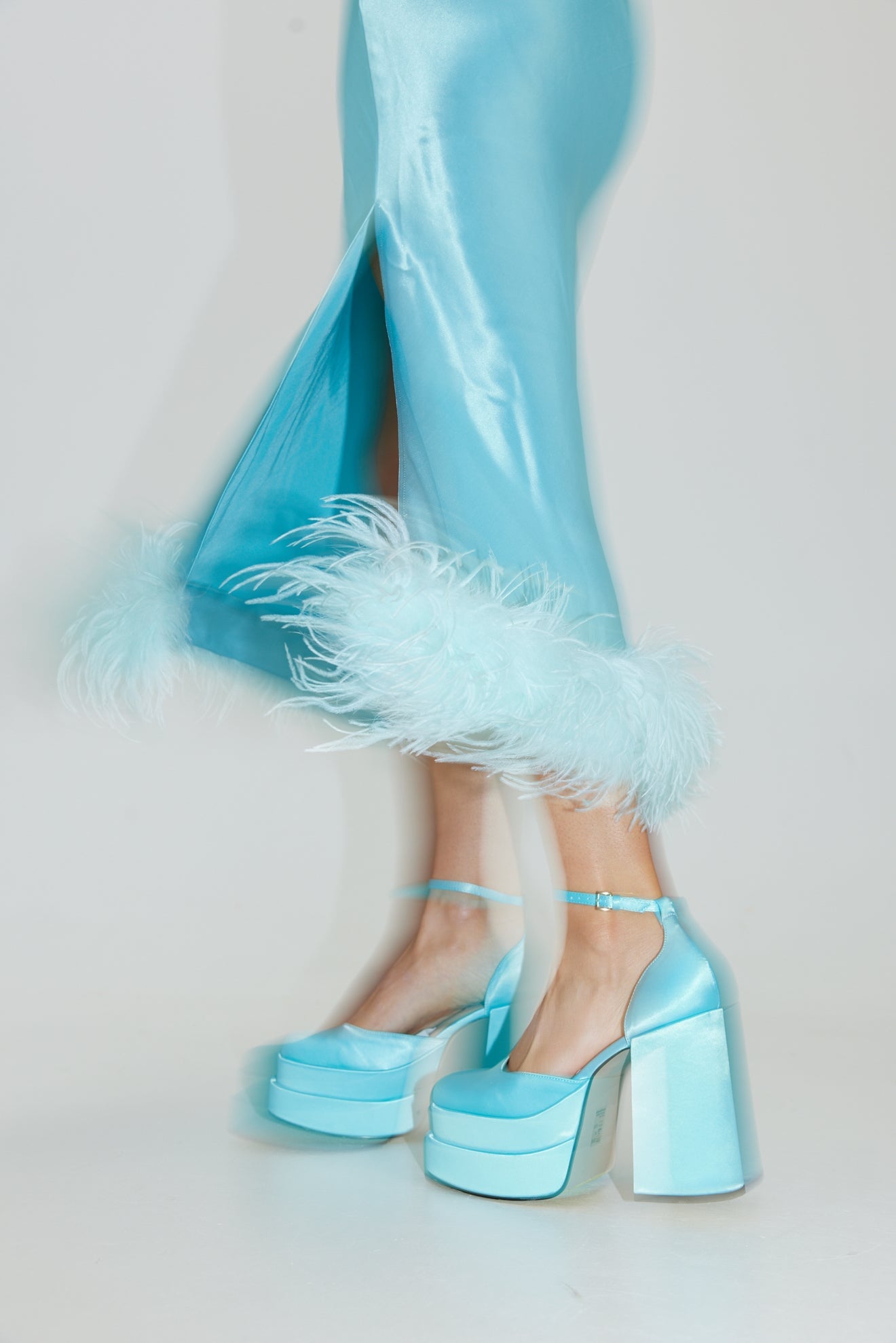 Farah Slip Dress - Blue Bubish 