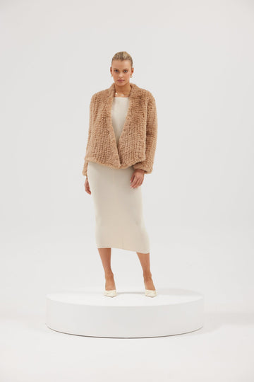 Faux Valencia Jacket - Beige Jacket Bubish Luxe 