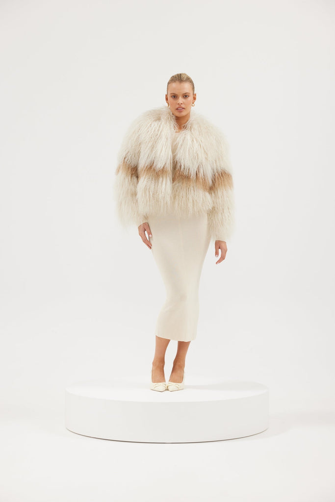 Georgina Jacket - Oatmeal/Tan Coats & Jackets Bubish Luxe 
