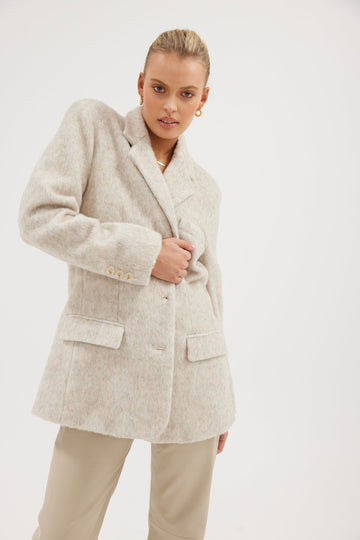 Harper Wool Blazer - Grey Marl Blazer Bubish Luxe 