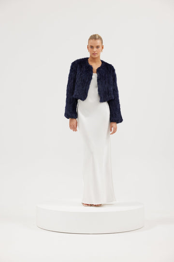 Lola Crop Jacket - Navy Cropped Jacket Bubish Luxe 