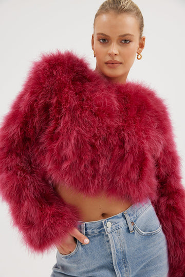 Manhattan Crop Jacket - Raspberry Cropped Jacket Bubish Luxe 