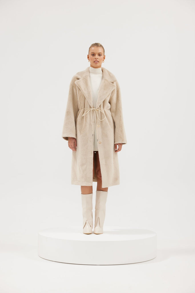 Penelope Coat - Oatmeal Long Coat Bubish Luxe 