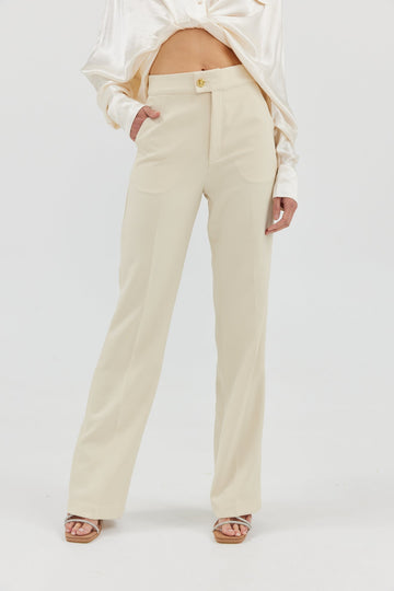 Paige Crepe Trouser - Cream Bubish 