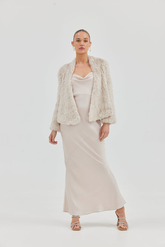 Valencia Bridal Jacket - Stone Medium Jacket Bubish Luxe 
